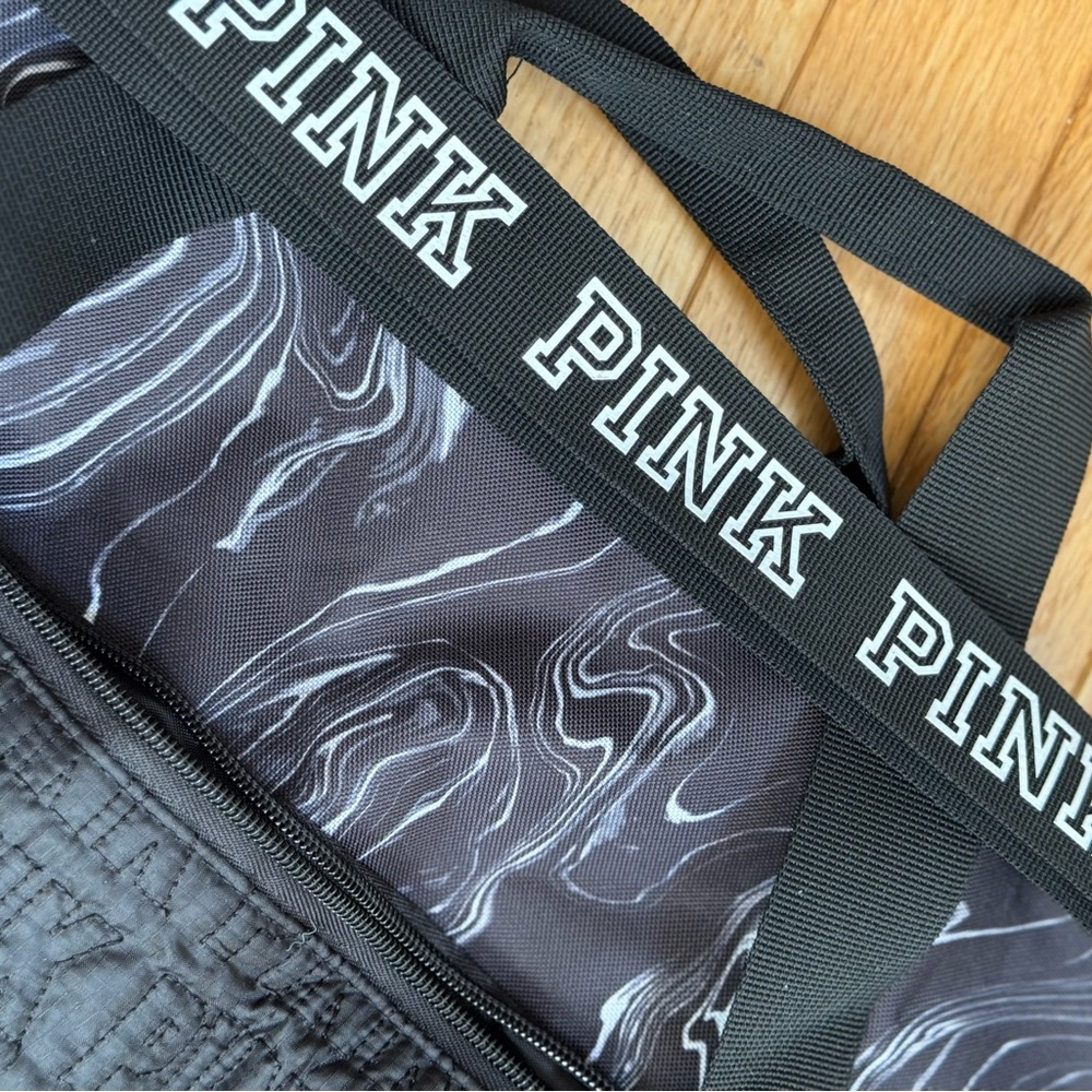 PINK Victoria's Secret Black and White weekend Bag
